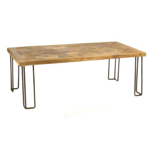Τραπέζι σαλονιού ξύλινο με σιδερένια βάση