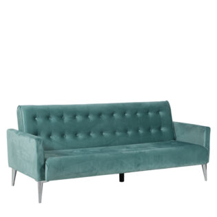 Καναπές κρεβάτι τριθέσιος 200x79x74 British Click-Clack ύφασμα χρώμα V-18 και ΙΝΟΧ πόδια