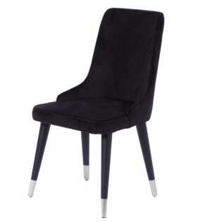 Καρέκλα RİO ξύλο μαύρο/ασημί χρώμα /ύφασμα ATLAS LİMA 36