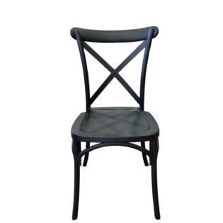 Καρέκλα στοιβαζόμενη σε μαύρο χρώμα από πολυπροπυλένιο 48x52x91εκ
