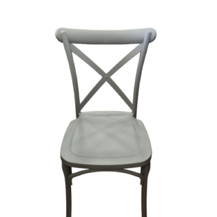 Καρέκλα στοιβαζόμενη σε γκρι χρώμα από πολυπροπυλένιο 48x52x91εκ