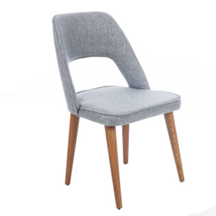Artekko Liber Καρέκλα με Ξύλινο Καφέ Σκελετό και Γκρι Ύφασμα (48x60x92)cm