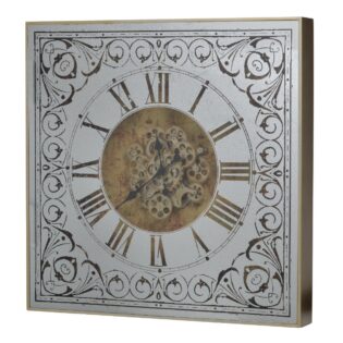 Artekko TikTok Ρολόι Τοίχου με Καθρέφτη MDF/Γυαλί Χρυσό/Ασημί (82x10x82)cm