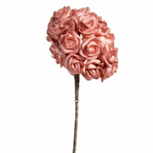 Artekko RoseΤεχνητό Μπουκέτο με Τριαντάφυλλα Σομόν Λάτεξ/Μέταλλο